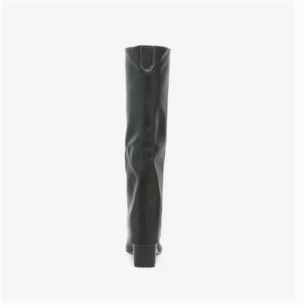 Marc Fisher Black Pointed-Toe Knee-High Block Heel Boots - Picture 8 of 13